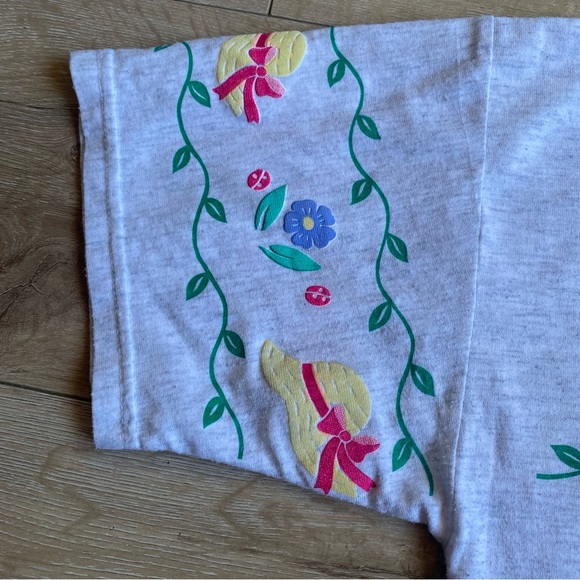 Vintage teeshirt kitty cat floral collared shirt kawaii kitsch made by Scoop - Picture 5 of 9